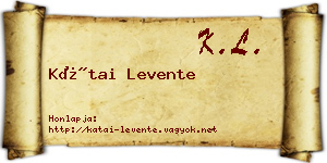 Kátai Levente névjegykártya